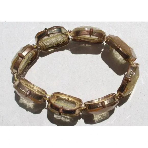 Vintage TAN Fiber String Bracelet Retro Mid-Century Modern - Picture 3 of 3
